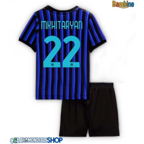 Maglie da calcio Inter Milan Henrikh Mkhitaryan #22 Prima Maglia Bambino 2025-26 Manica Corta + Pantaloni corti)
